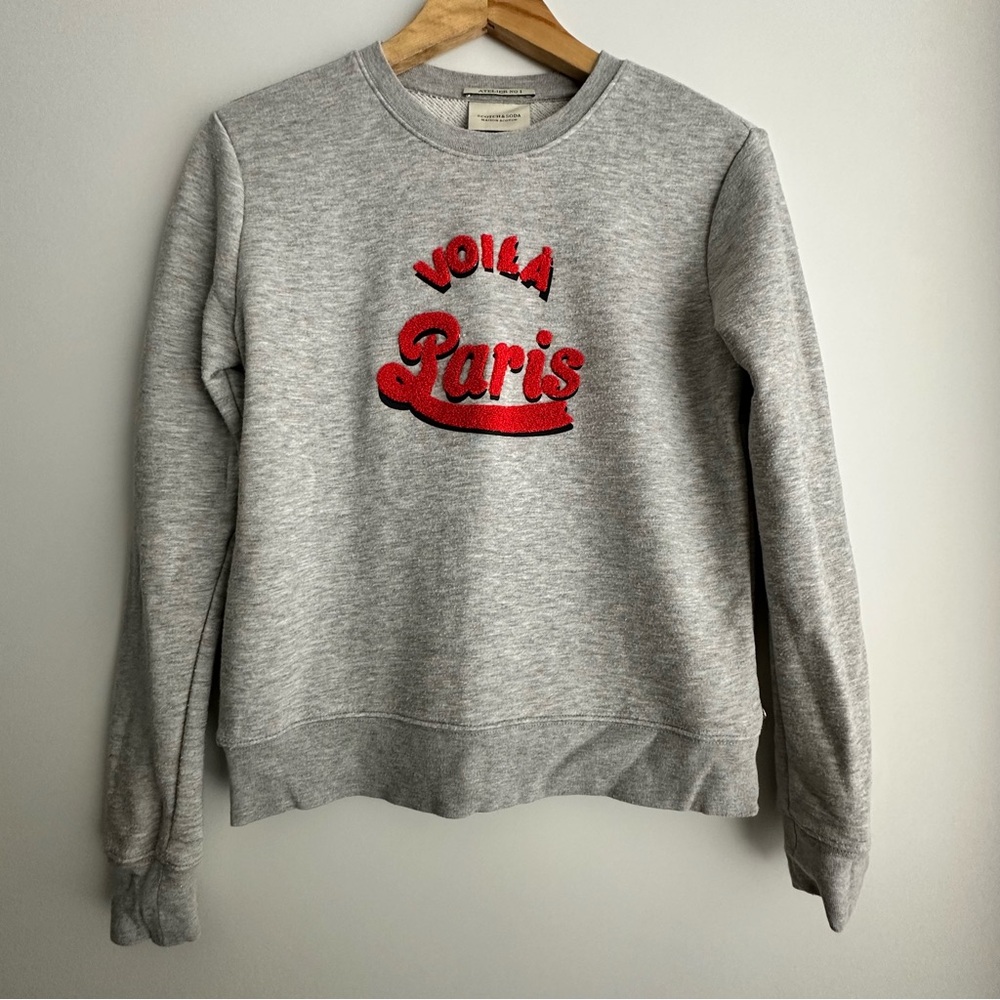 Anthropologie/Scotch & Soda Women Gray Viola Paris Sweatshirt M